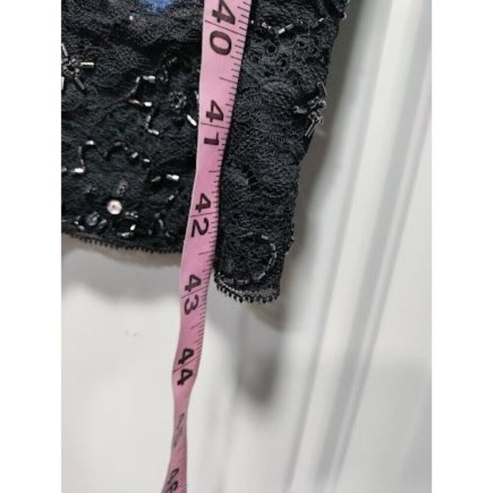 NWT Basix II Embroidered Sheer Side Mid Rise Denim Straight Jeans Blue Womens 4 - Picture 12 of 16